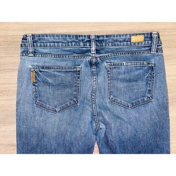 FP1 Paige Anthropologie Super Flare Jeans Size 30 Mid Rise Women's Long Tall - Picture 8 of 8